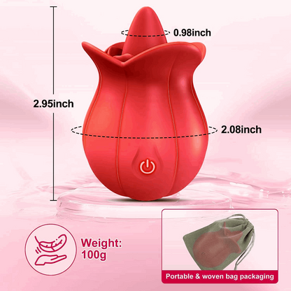 10 Speeds Rose Vibrator With Tongue