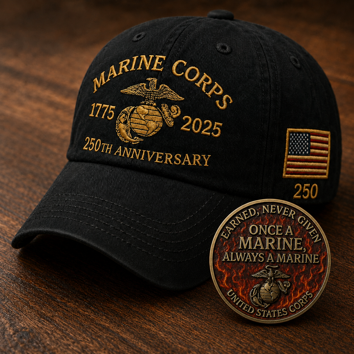 American Heritage Embroidered Cap with Free Honor Coin