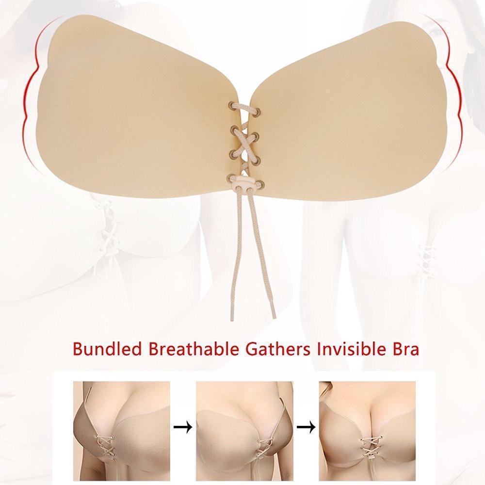 Libiyi-Strapless Push Up Self-adhesive Bra