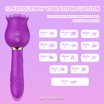 Lurevibe - Rose Shaker Sucking Jump Egg Adult Toy G-spot Masturbation Device for Women