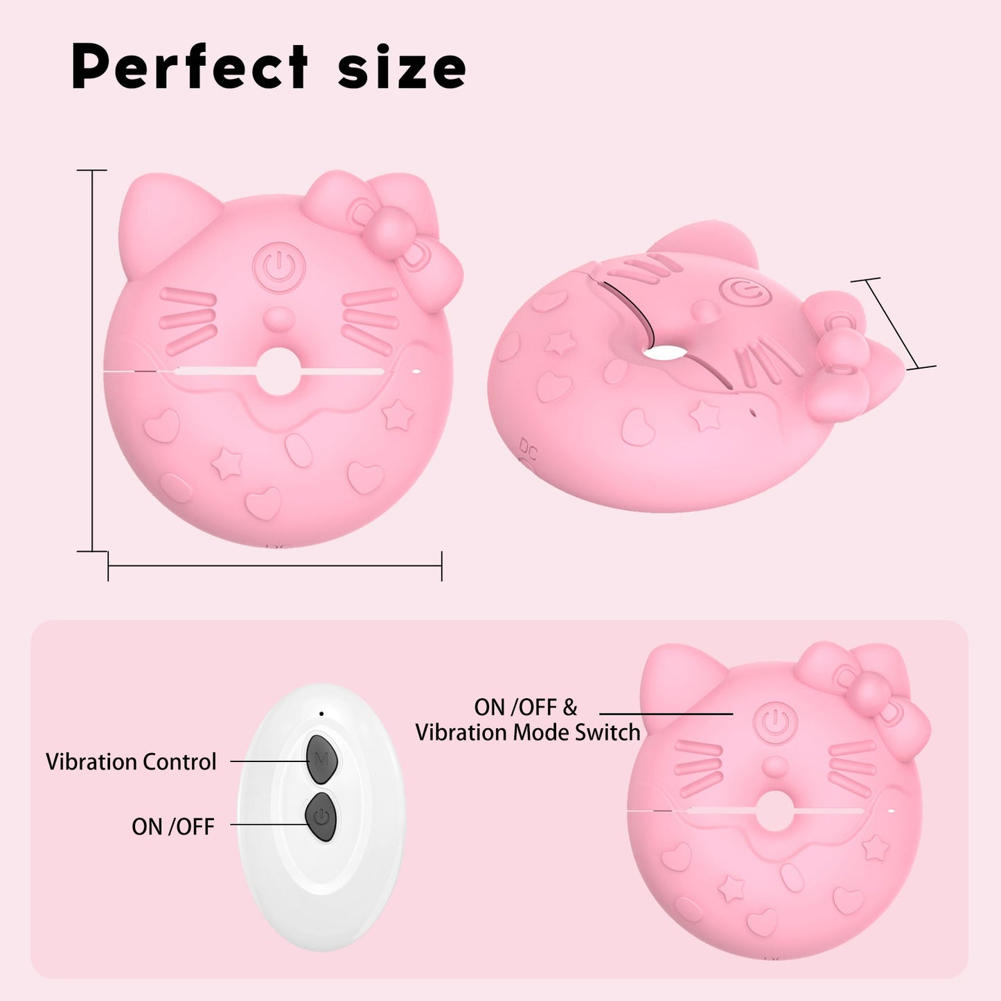 Kitty Cat Nipple Clamp Vibrators Breast Massager with Remote Control