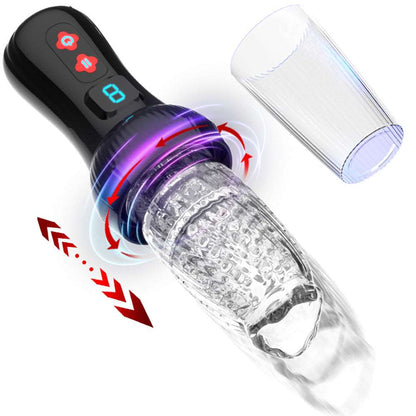 Lurevibe - Gawk Gawk 6000 4.0 Version Torch 9 *9 Thrusting Rotating Penis Stroker Male Rose Toy