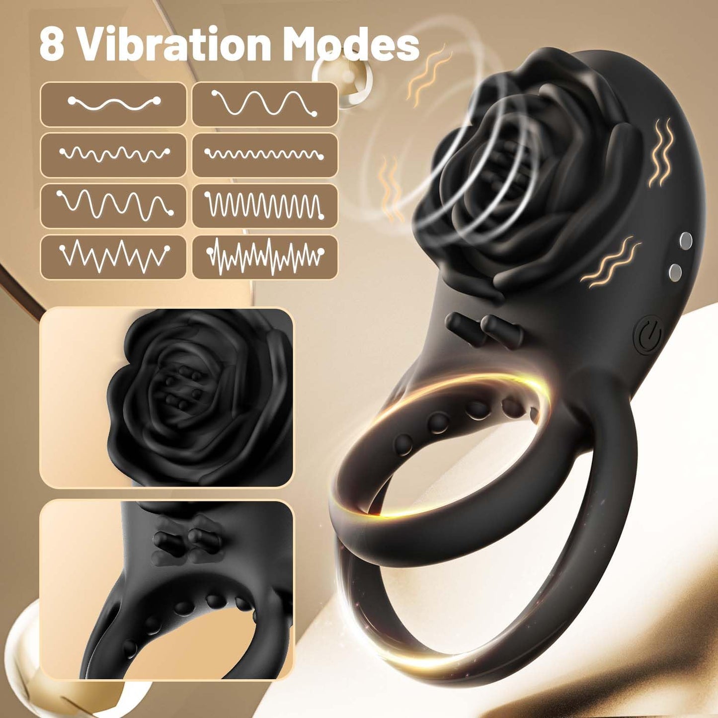 Lurevibe - Rose Clitoral Stimulator Couples Sex Toys for Men Women Pleasure