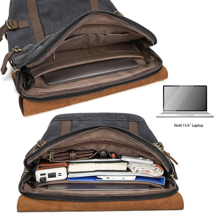 Canvas Backpack Men's 15.6 Computer Bag