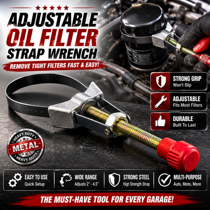 Adjustable Oil Filter Removal Strap Wrench