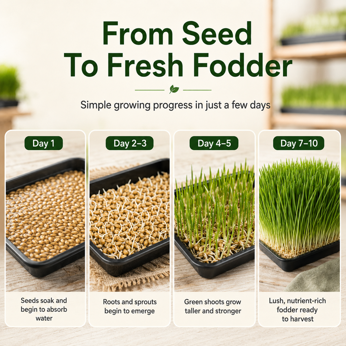 Hydroponic Barley Fodder Seeds for Fresh Green Feed