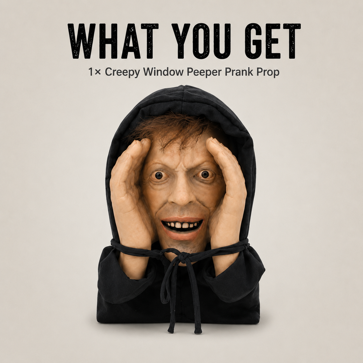 👀Creepy Window Prank Mask – Realistic Halloween Scare Prop