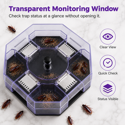 Reusable Roach Trap with One-Way Entry Doors