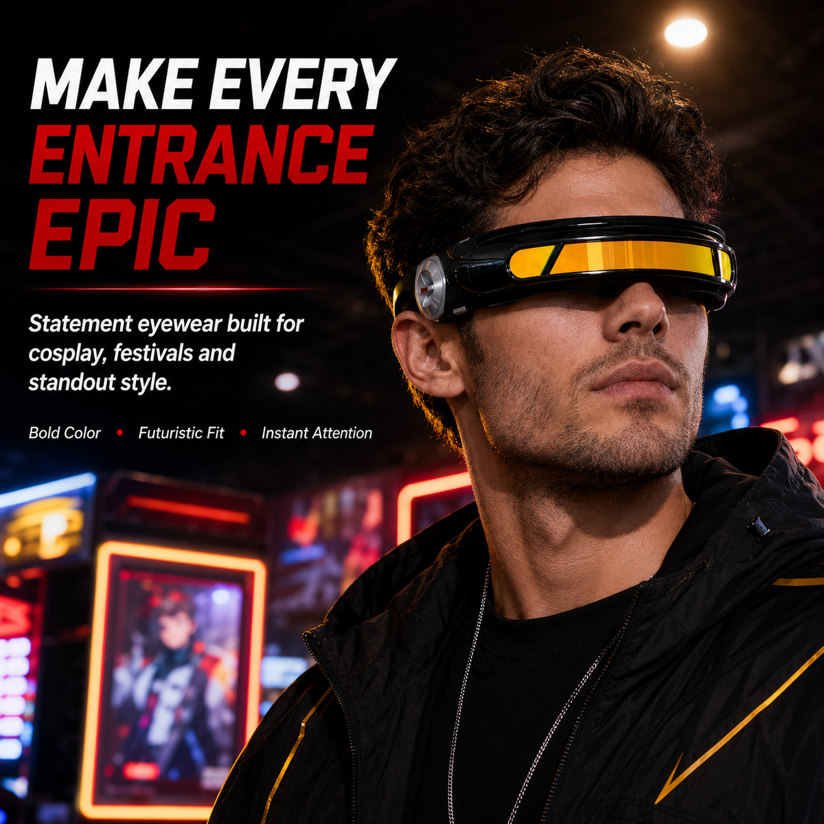X-Energy Sunglasses Future Hero Visor Cyberpunk Eyewear Props