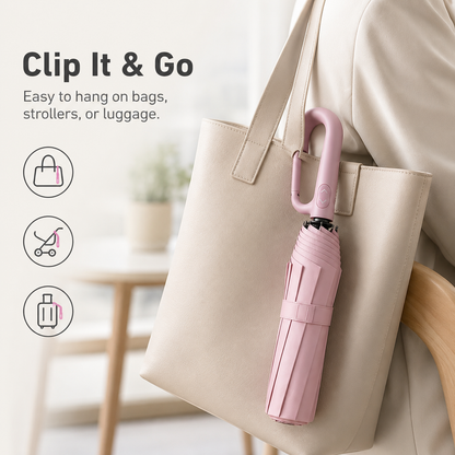 Portable Automatic Folding Umbrella-Windproof Waterproof with Loop Buckle