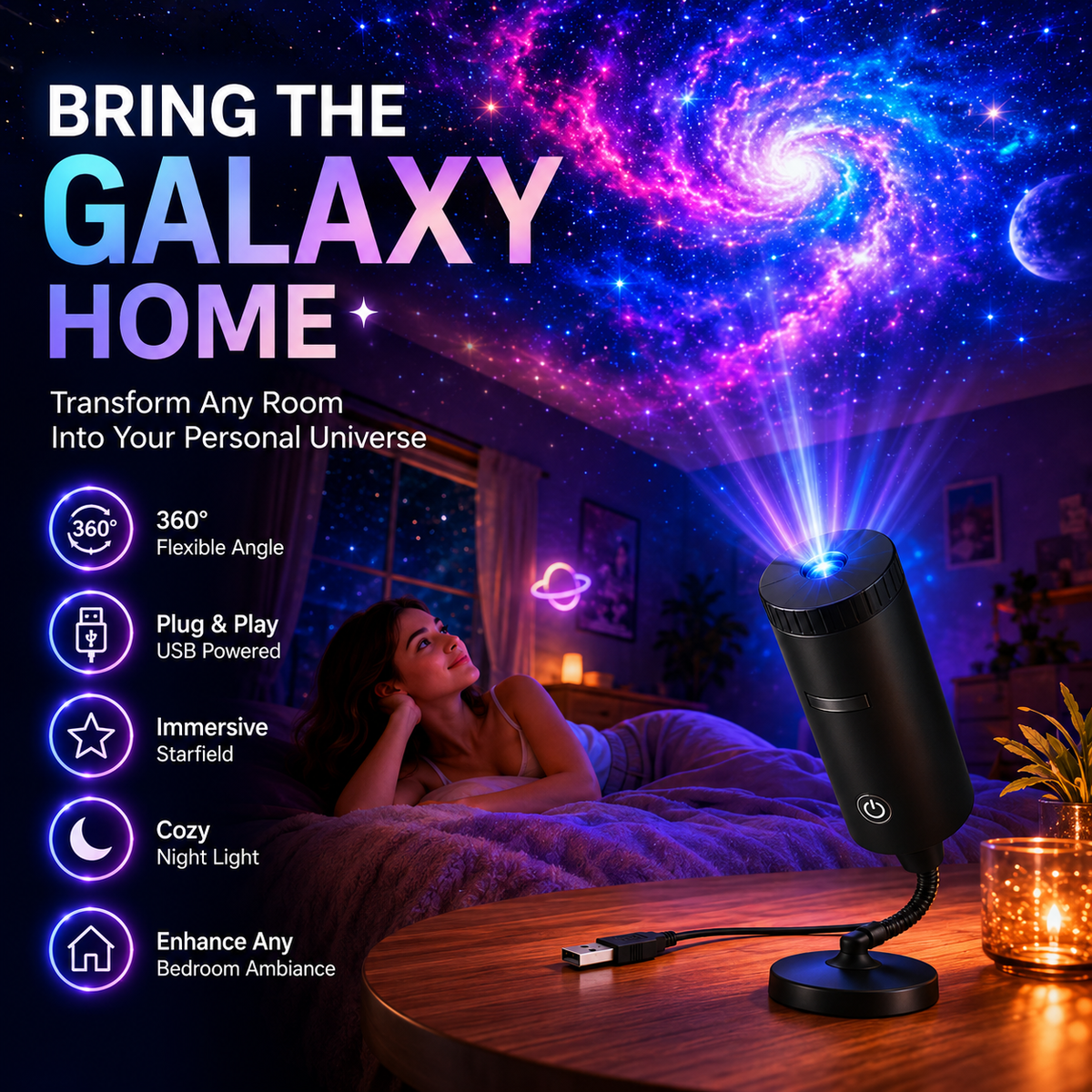 🌟 Plug-and-Play HD Star Projecto