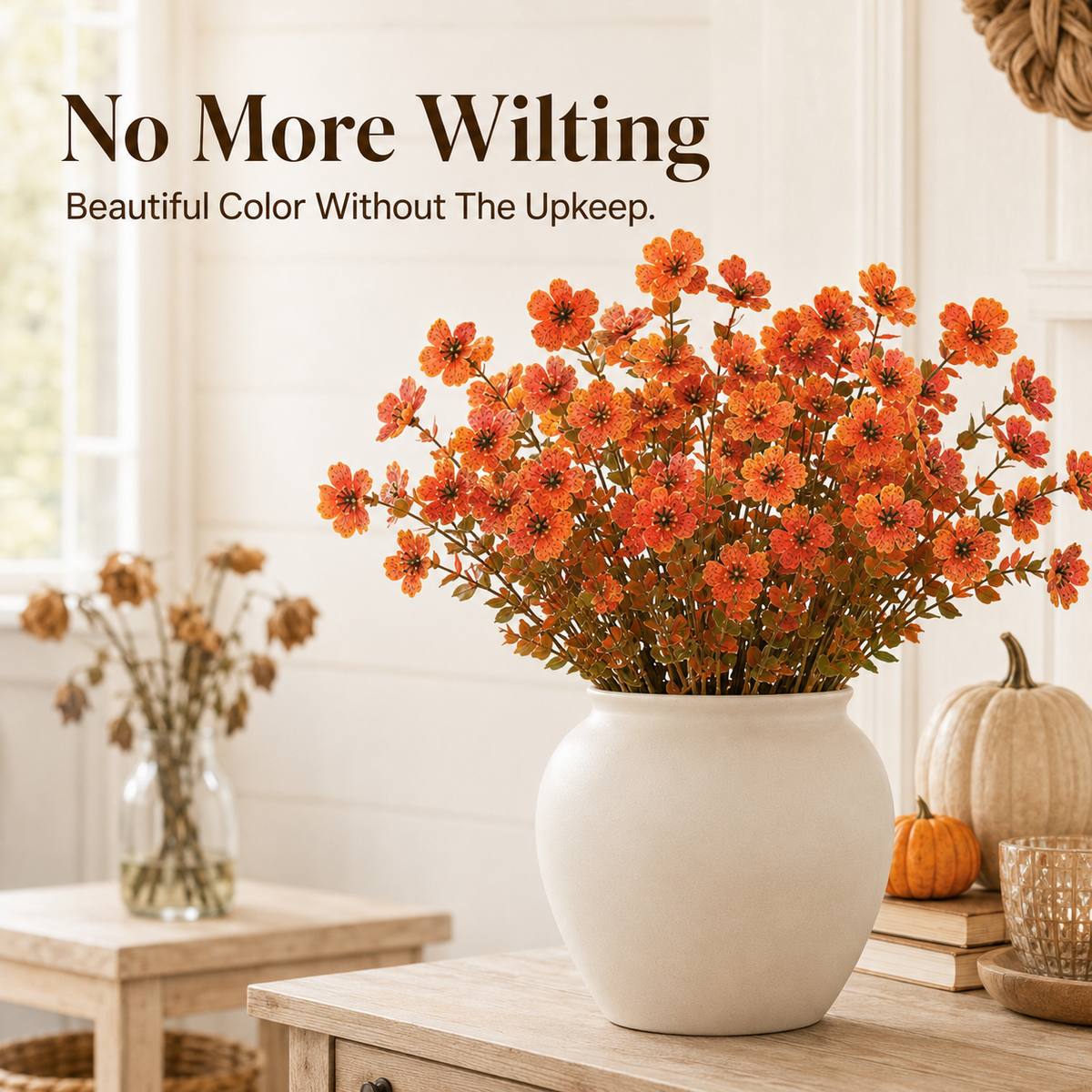 🍂 5-Pack Artificial Fall Flowers
