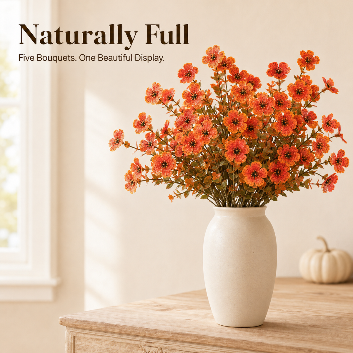 🍂 5-Pack Artificial Fall Flowers
