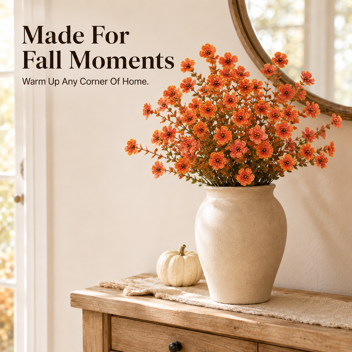 🍂 5-Pack Artificial Fall Flowers