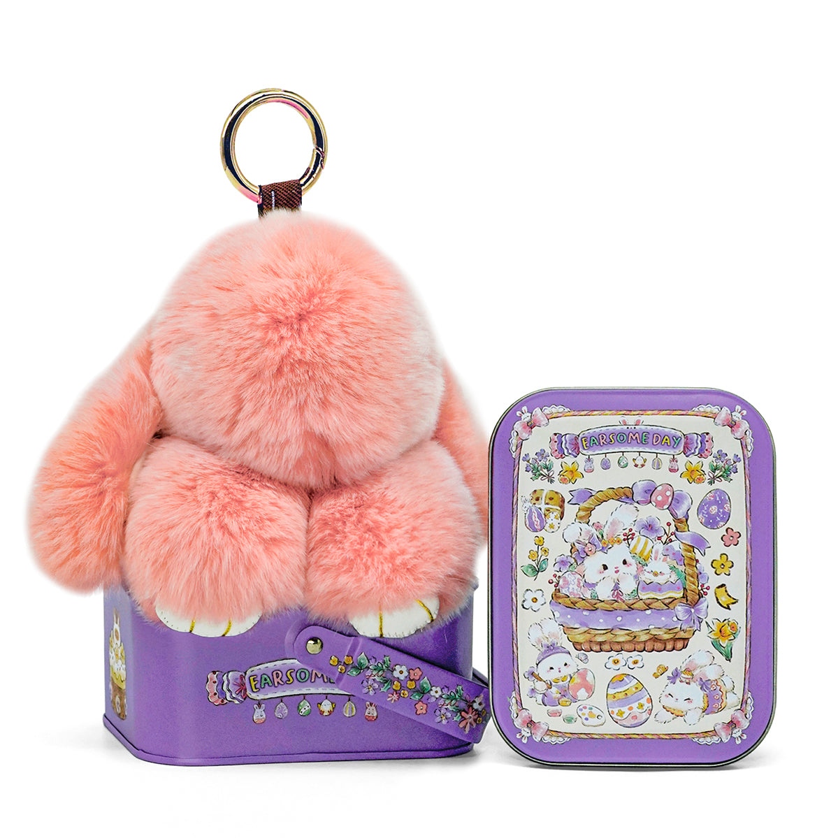 Handcrafted Soft Bunny Charm: Adorable Plush Rabbit Toy Keychain
