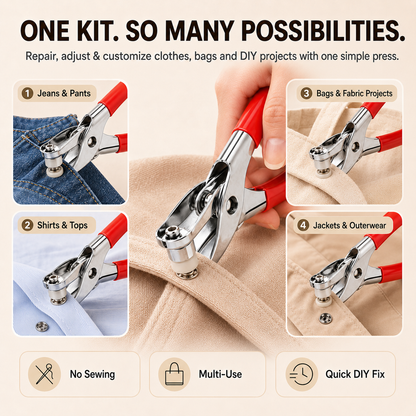 100pcs Invisible Colored Metal Buckle & 1 Count Manual Pressure Pliers