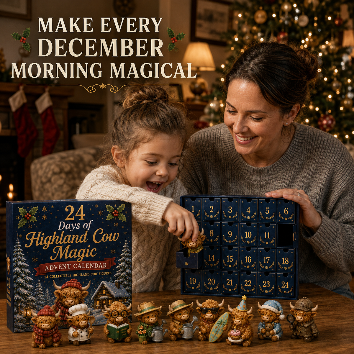24 Days of Highland Cow Advent Calendar