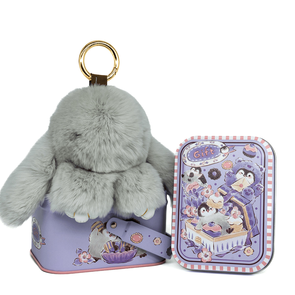 Handcrafted Soft Bunny Charm: Adorable Plush Rabbit Toy Keychain