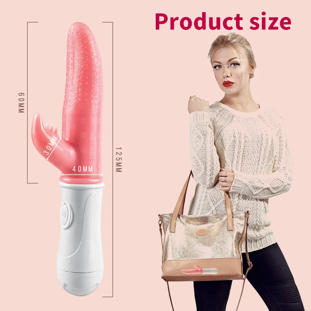 G-spot Clitoral Stimulation 12 Frequency Simulation Tongue Vaginal Massage Vibrator