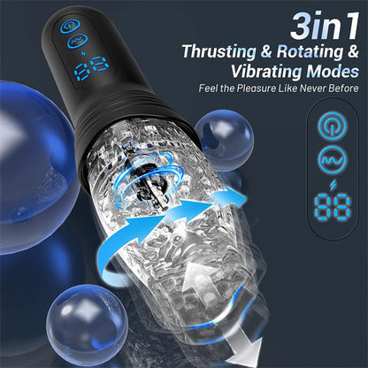 Lurevibe - Gawk Gawk 4000 Masturbator Masturbating Electric Sex Toy for Men with 9 Vibration and Telescopic Modes