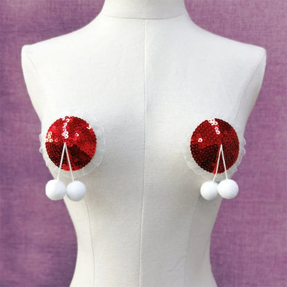 Lurevibe - Christmas Small Sequins Sexy Female Nipple Stickers