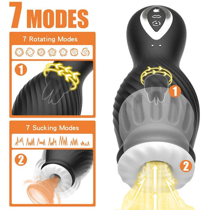 Lurevibe - Dragon Suction Rotating Trainer Male Masturbators Oral Vaginal Penis Vibrator