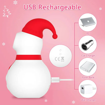 Christmas Snowman Vacuum Powerful Sucking Vibrator