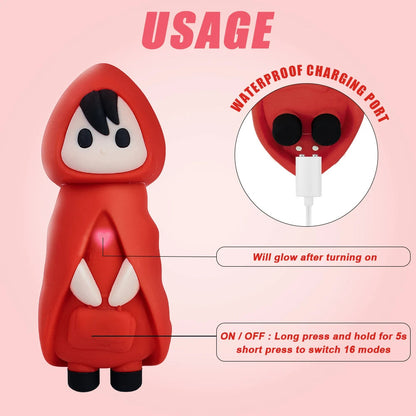 Lurevibe - Little Red Riding Hood Christmas Orgasm Egg Vibrating Clitoris Nipples Stimulator