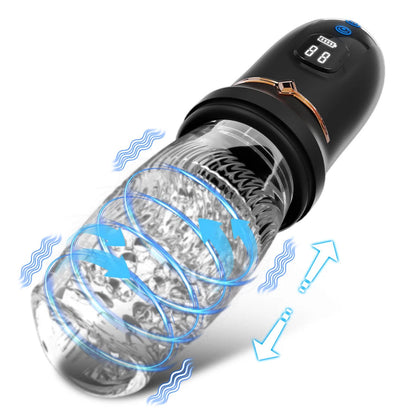 Lurevibe - Gawk Gawk 9000 LED Automatic Electric Piston Rotating Sucker Male Blowjob Masturbator