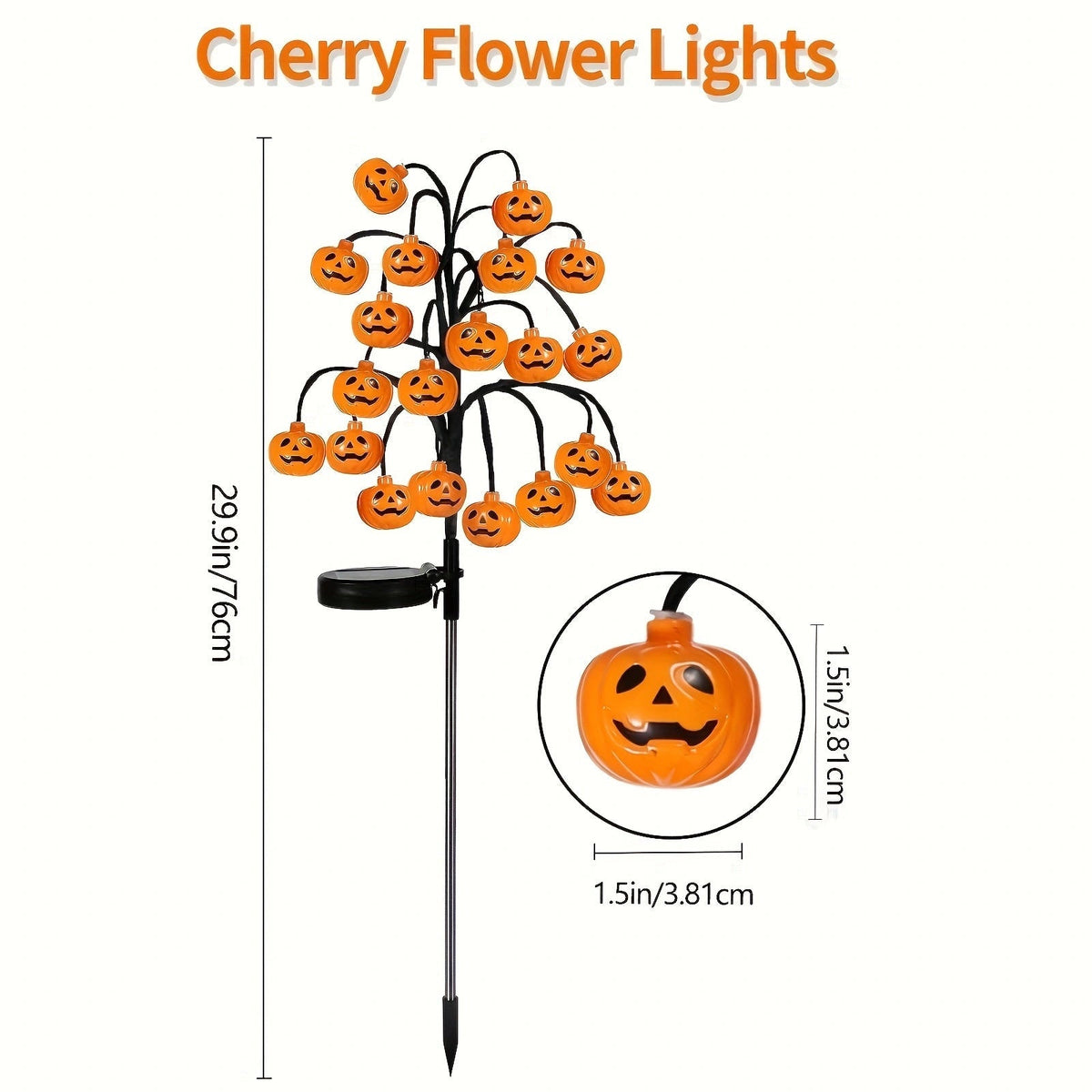 🎃 Pumpkin Solar Stake Lights 2PCS – Halloween Outdoor Yard Decor