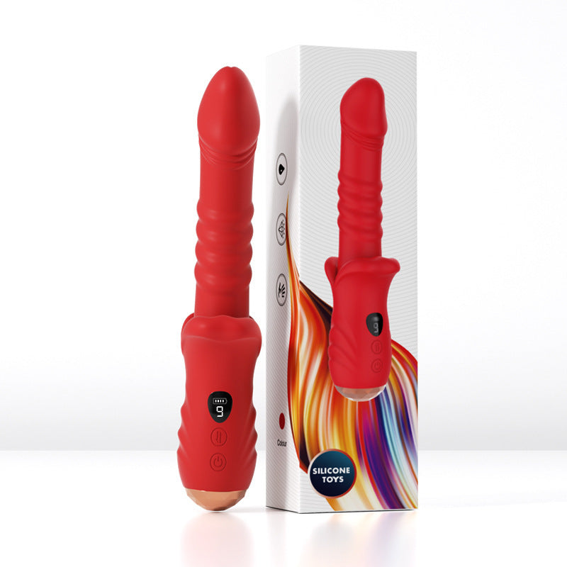 MizzZee Silicone Soft Big Mouth Telescopic Stick Massage Vibrator