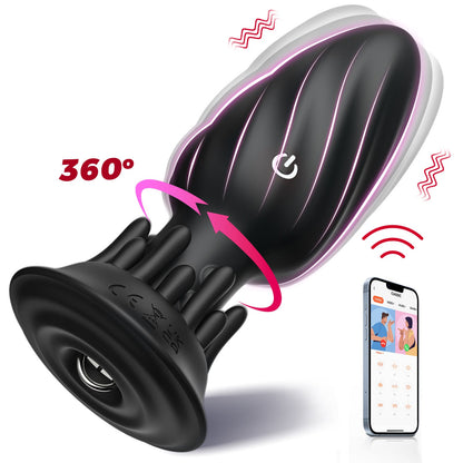 APP - Controlled Rotating Anal Plug  9 Modes Waterproof  Quiet