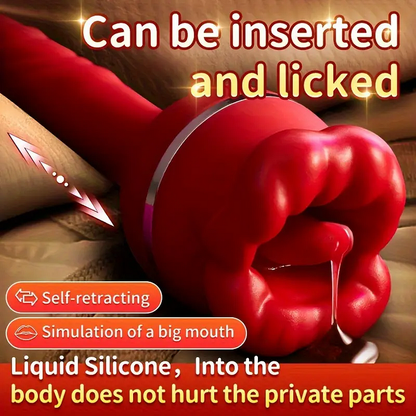 Lurevibe - Rose Tongue Licking Suction Vibrator G-spot Vibration Stimulator