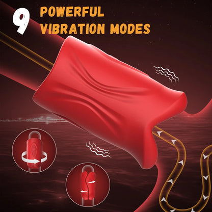 Penis Vibrator 2 in 1 APP Controlled Male Masturbator 9 Modes Lips Wrapping Waterproof