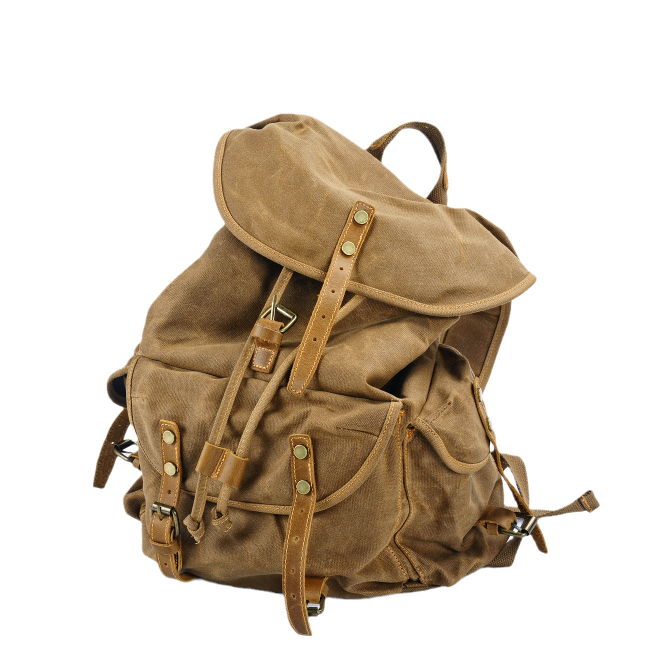 Vintage Waxed Canvas Backpack for School Outdoor