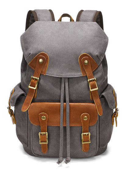 Waxed Canvas Backpack Vintage Outdoor Travel for Men