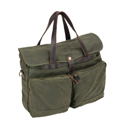 Waxed Canvas Briefcase for 15.6 inch Laptop
