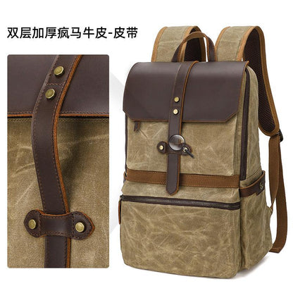 Waxed Canvas Backpack Waterproof Travel