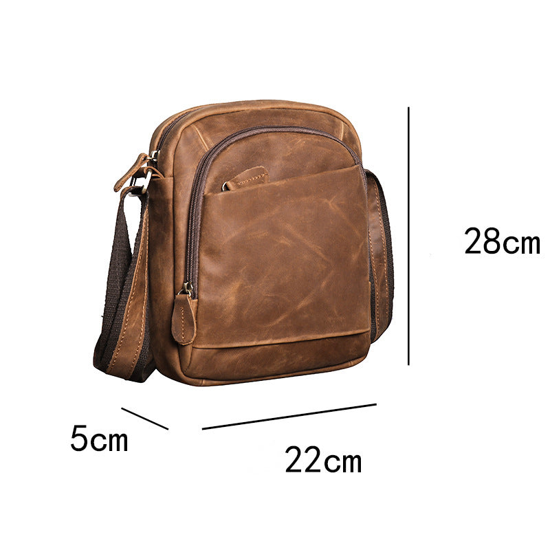 Men's Leather Messenger Bag For Large Ipad