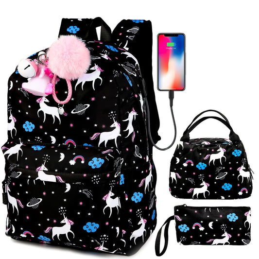 Woosir Printed Pony School Backpack for Kids