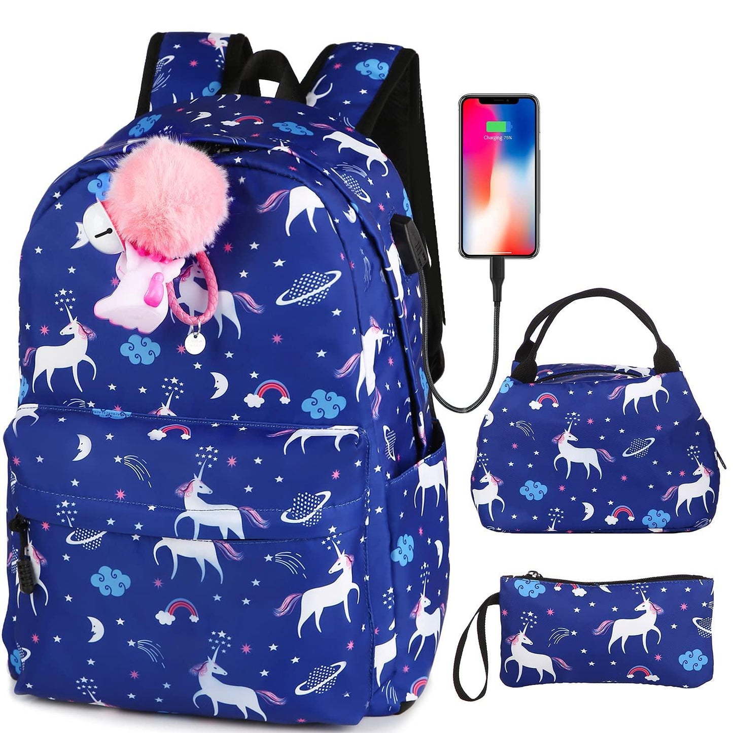 Woosir Printed Pony School Backpack for Kids