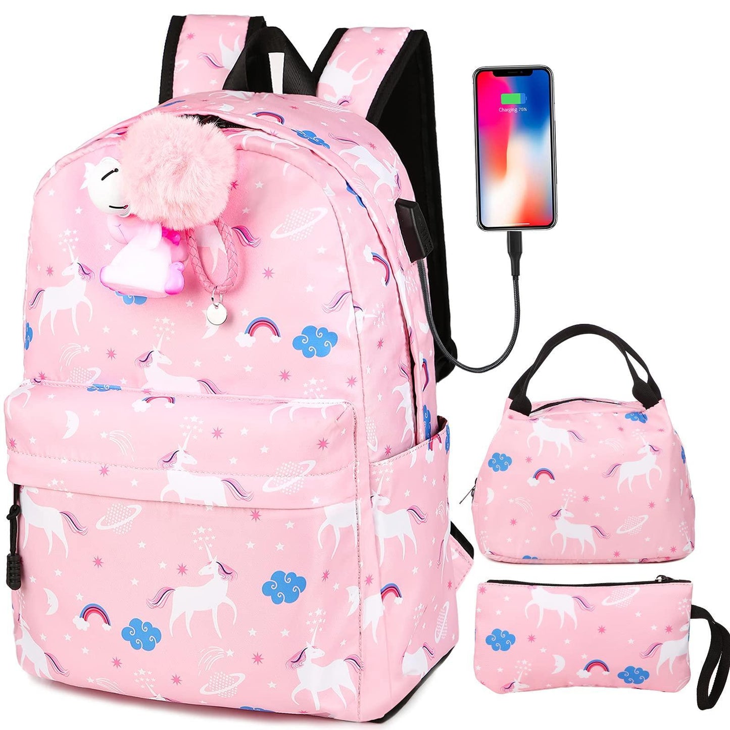 Woosir Printed Pony School Backpack for Kids