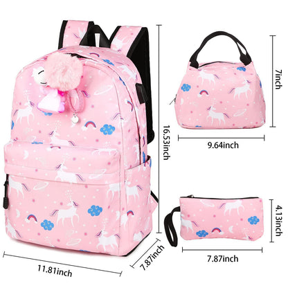 Woosir Printed Pony School Backpack for Kids