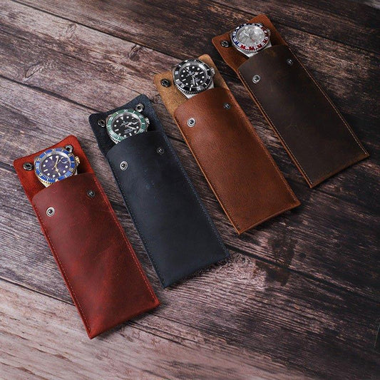 Woosir Leather Single Watch Pouch for Men