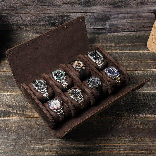 Woosir Vintage Leather Watch Case for 8 Watches