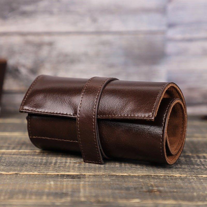 Woosir Leather Watch Travel Roll Case for 6 Watches