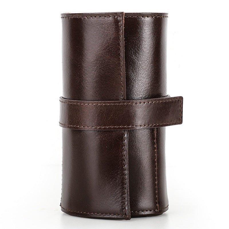 Woosir Leather Watch Travel Roll Case for 6 Watches