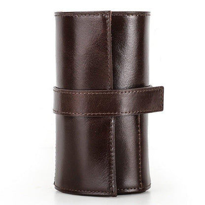 Woosir Leather Watch Travel Roll Case for 6 Watches