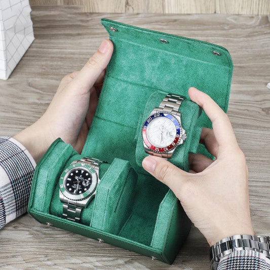 Woosir Trend Leather Hexagon Watch Roll Case for 2