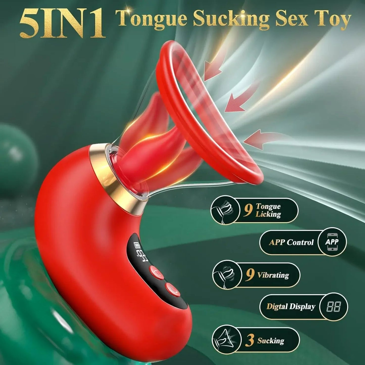 Nipples Clitoris Licker Tongue Vibrator Removable Cup Vagina Sucking Massager